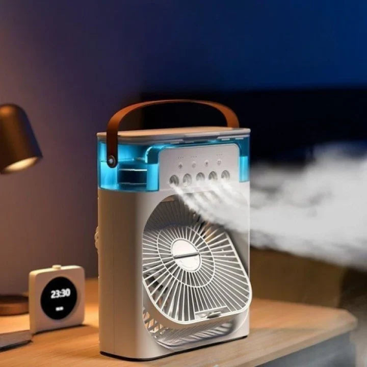 ChillBreeze™ 3-in-1 Cooling Mist Fan | Mini AC Effect | Just ₹1199/-