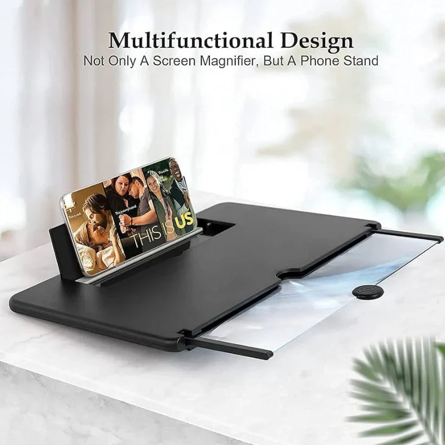 10" inch Screen Magnifier-3D Magnifying Projector Screen Enlarger for Movies, Videos and Gaming – Foldable Phone Stand Holder with Screen Amplifier–Compatible with All Smartphones at just 499/-