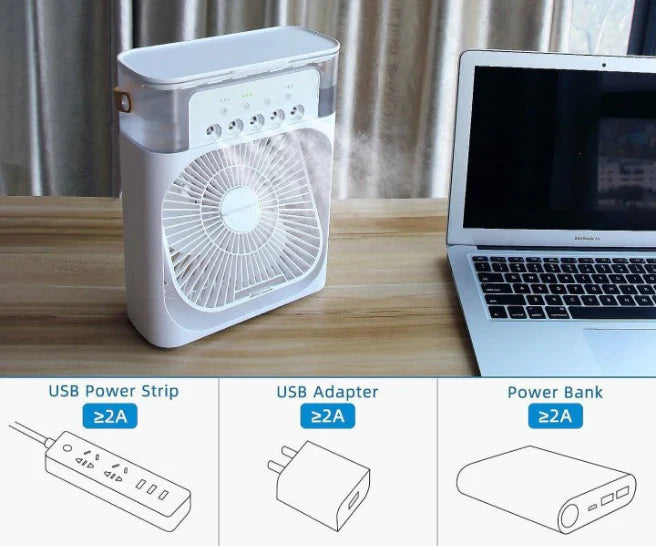 ChillBreeze™ 3-in-1 Cooling Mist Fan | Mini AC Effect | Just ₹1199/-