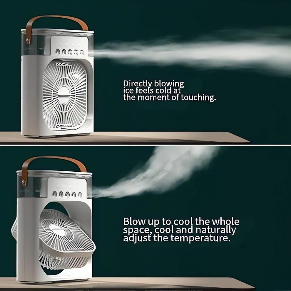 ChillBreeze™ 3-in-1 Cooling Mist Fan | Mini AC Effect | Just ₹1199/-