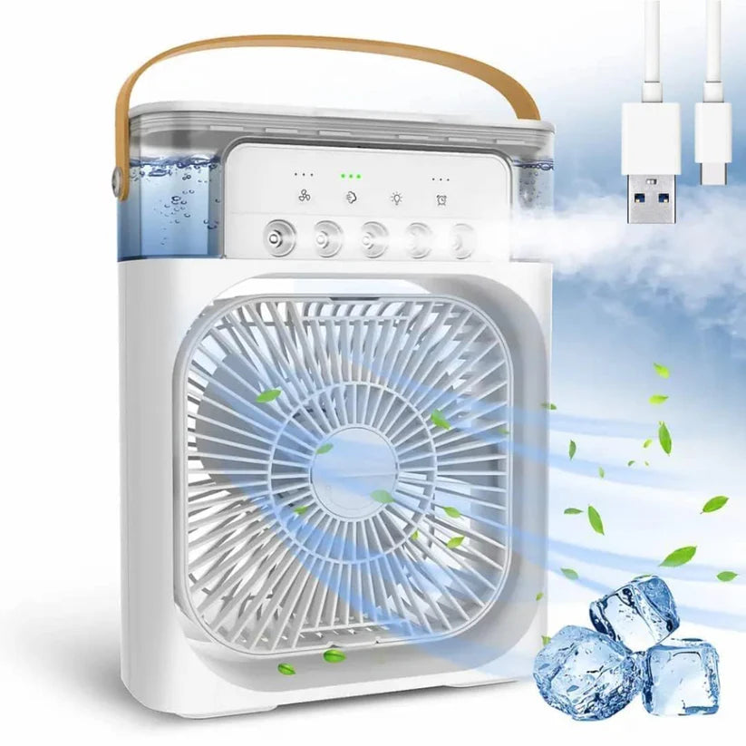 ChillBreeze™ 3-in-1 Cooling Mist Fan | Mini AC Effect | Just ₹1199/-