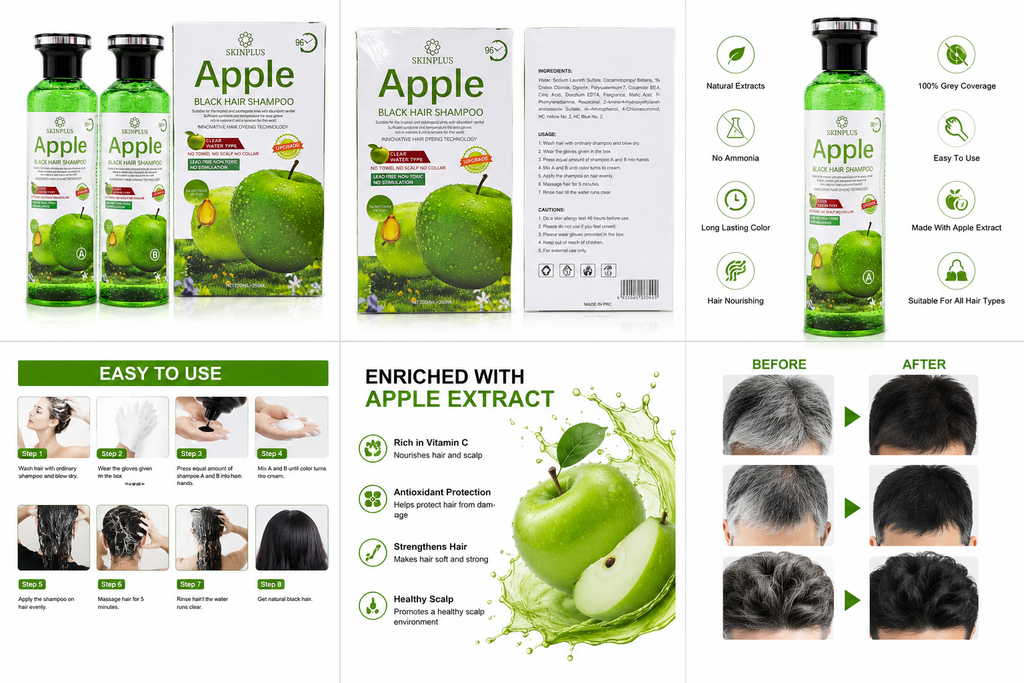 Apple Herbal Black Hair Shampoo At Just 699