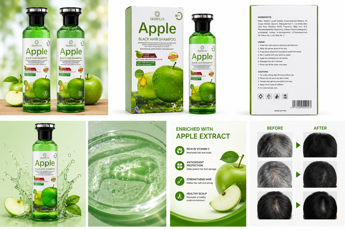 Apple Herbal Black Hair Shampoo At Just 699